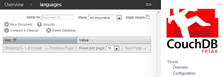 Clean database screen